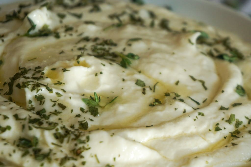 close-up of the cauliflower mash 