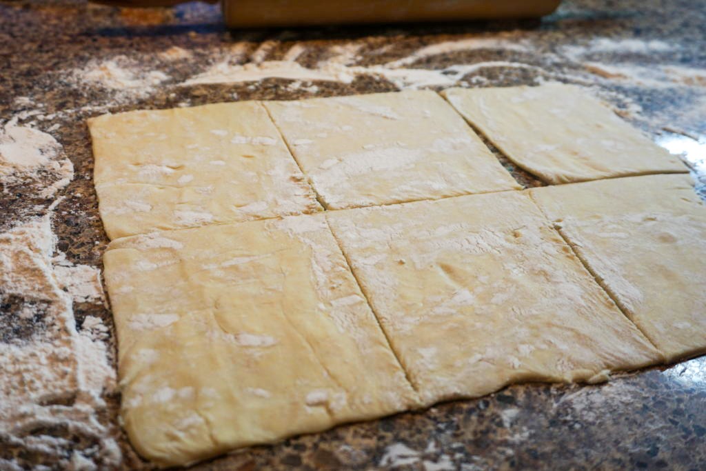 close-up of the puff pastry