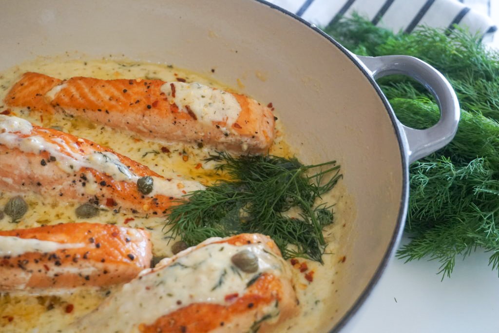 Creamy Lemon Garlic Salmon Fillet - Dulcet Scintilla