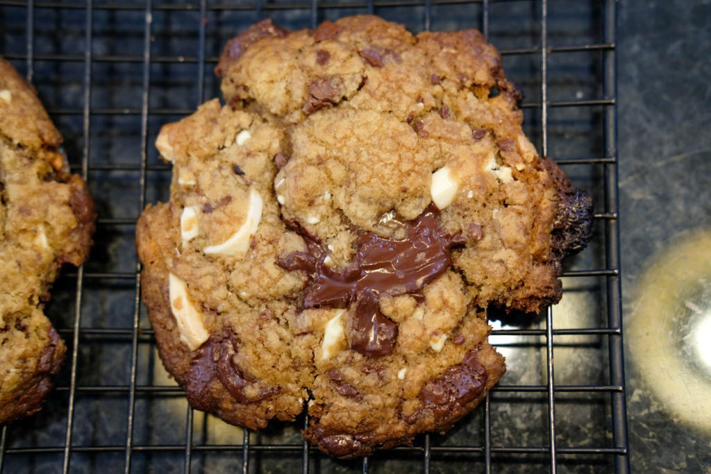 close-up of a baked cookie