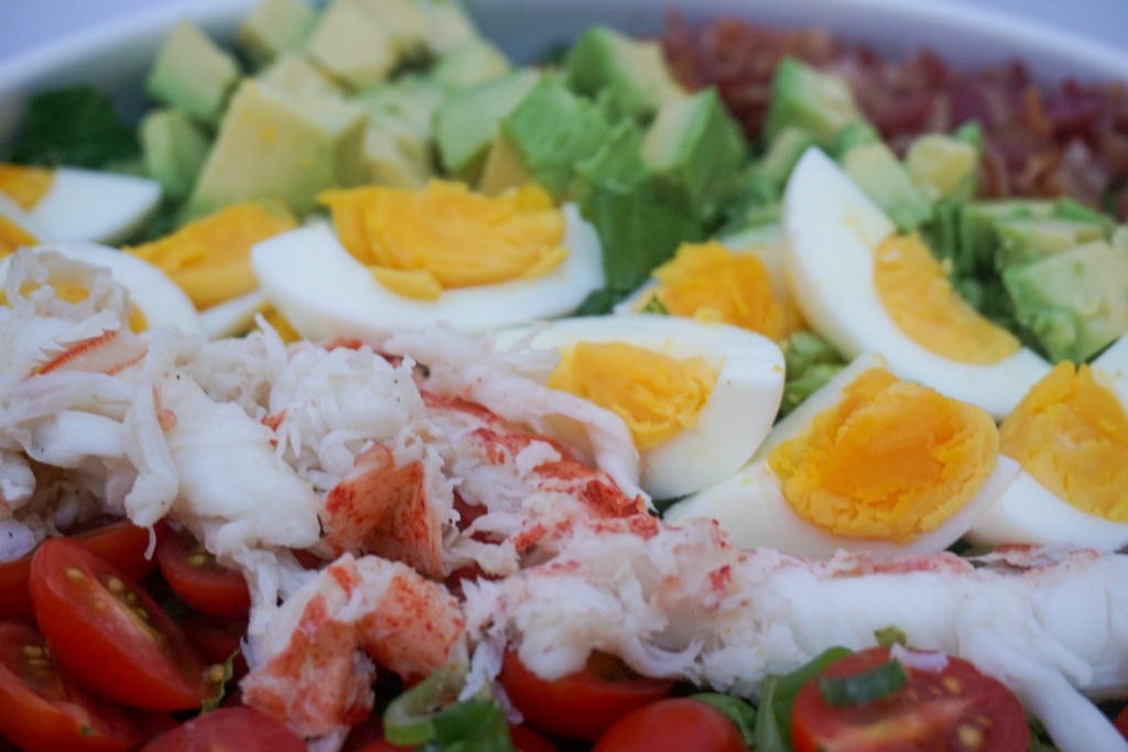 extra close-up of the lobster cobb salad