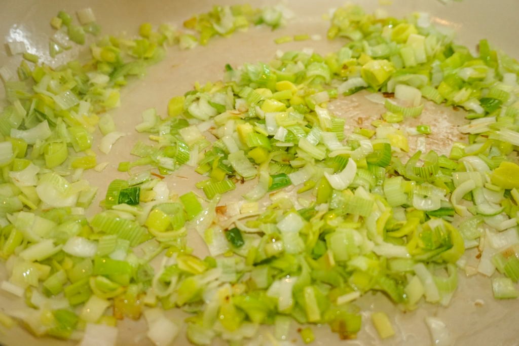 cooking the leeks