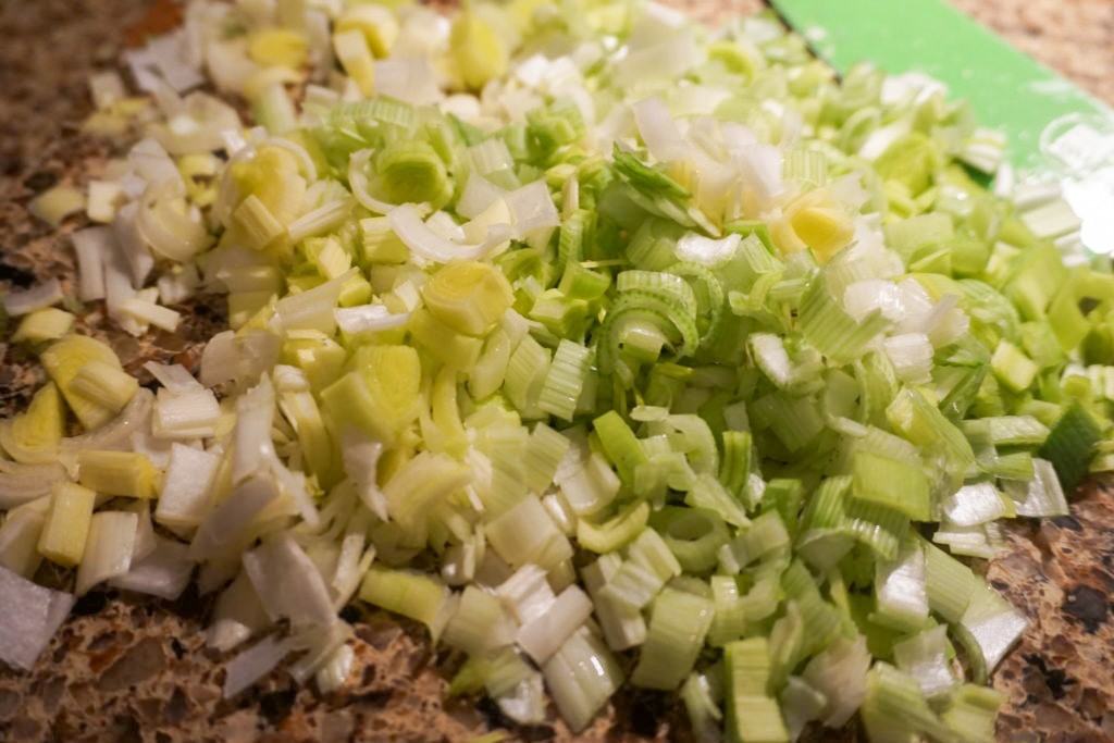 chopped leeks 