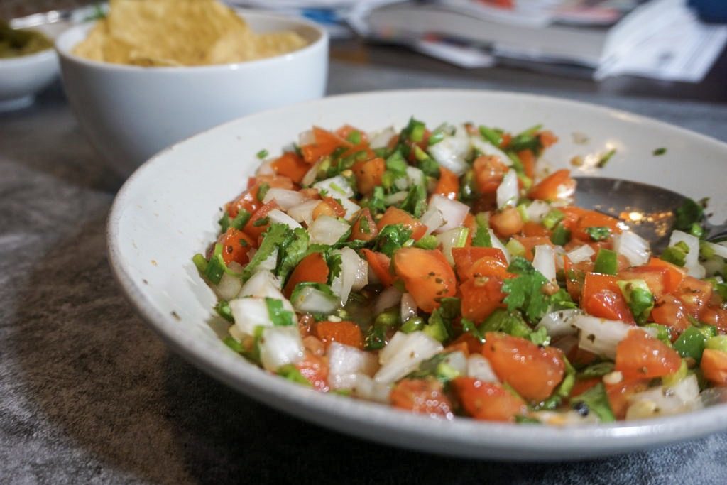 Pico de gallo with tortilla chips 