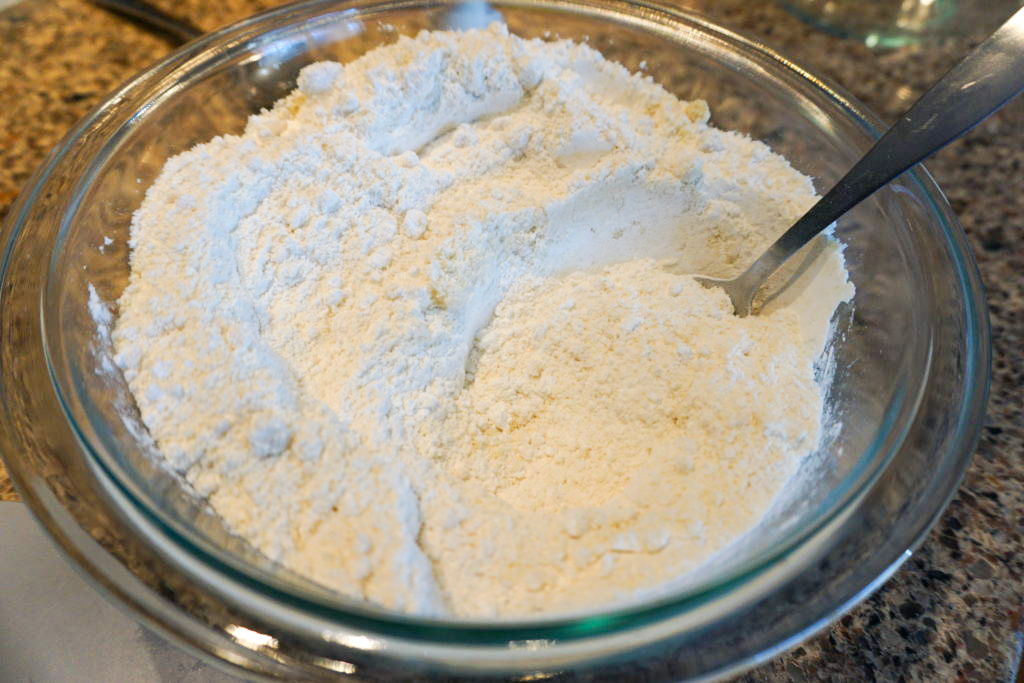 Mixing together the dry ingredients