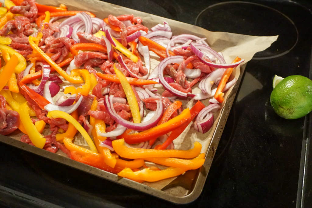 raw steak fajitas