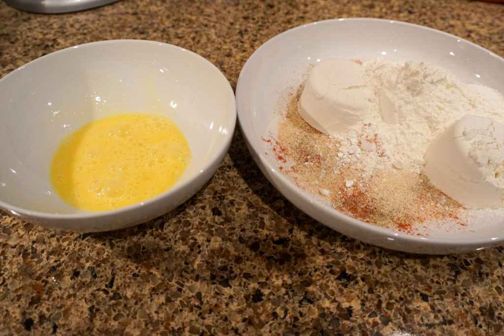egg wash and flour mixture