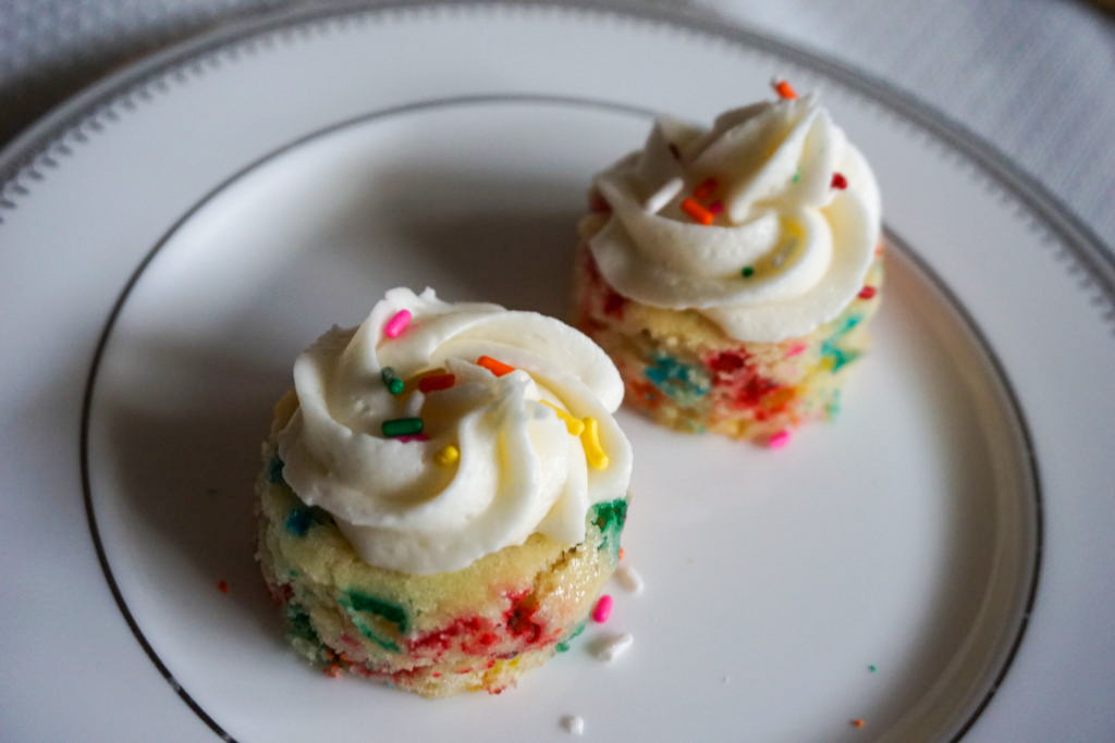 plated funfetti sheet cake 