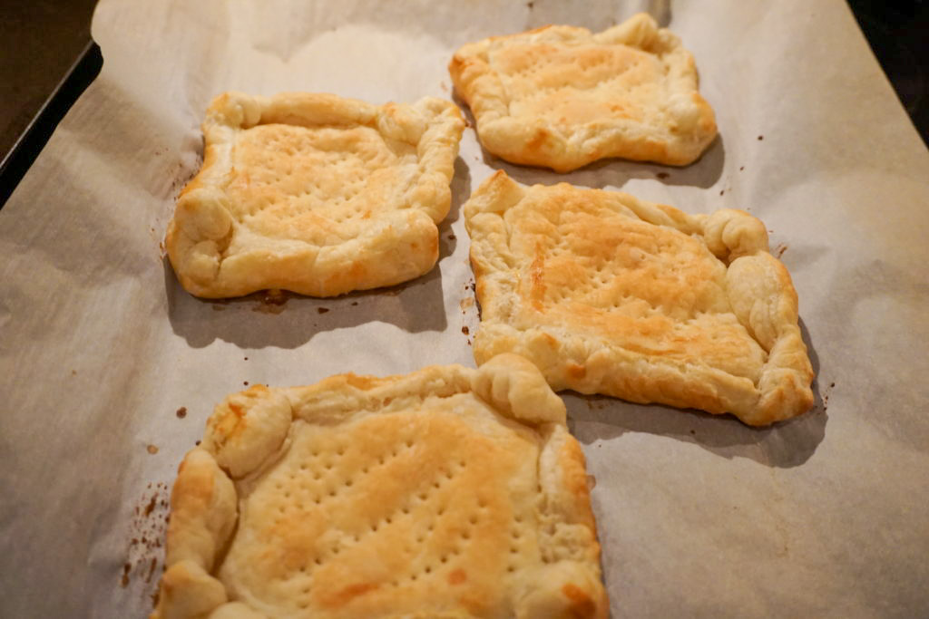 baking the puff pastry for 8 to 10 minutes 