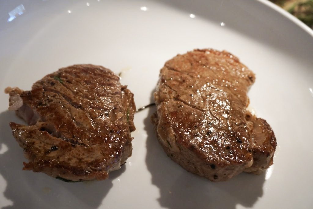 Resting the steaks before serving. 