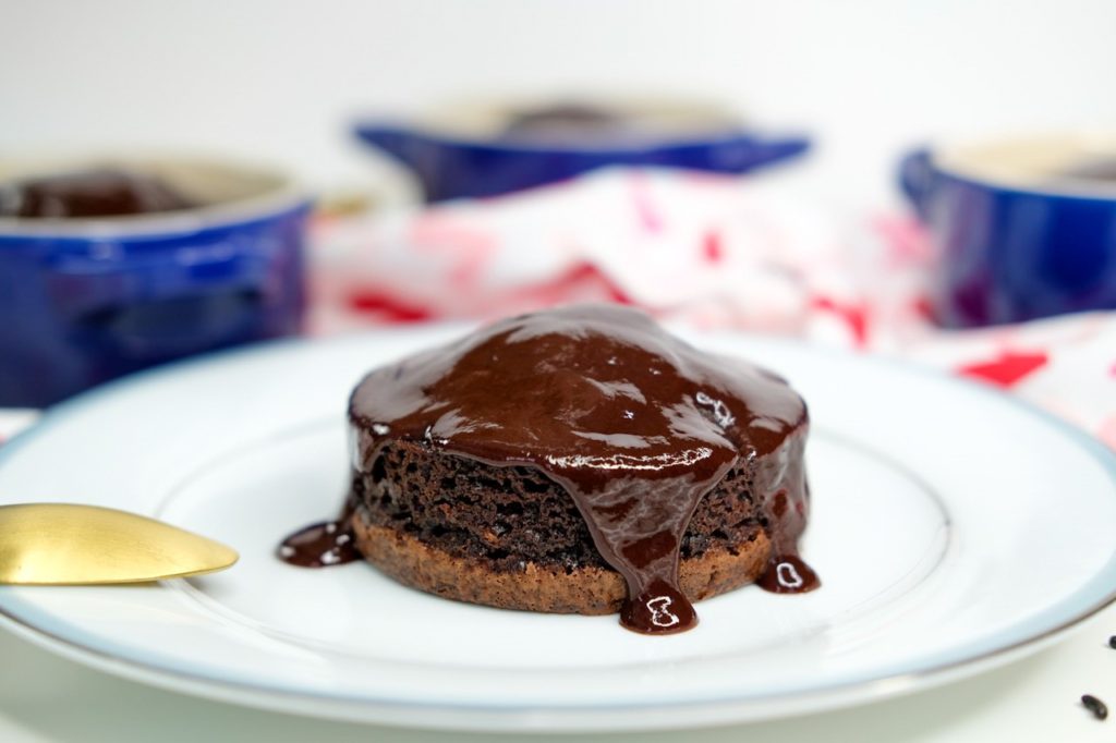 close-up of the chocolate frosting 