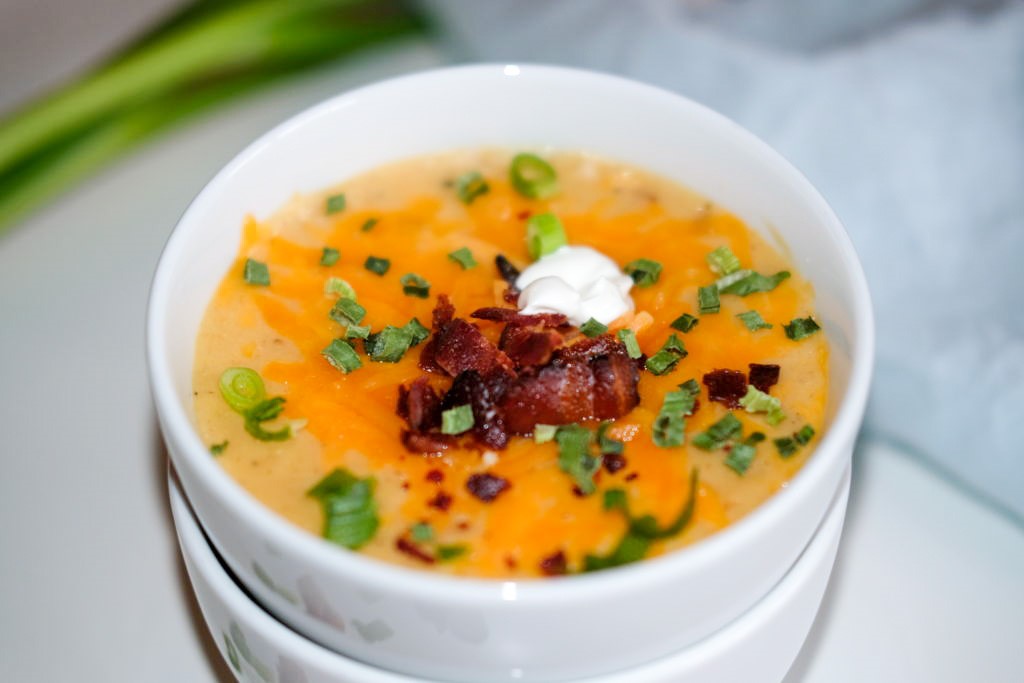 close-up of the potato soup