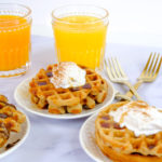 vegan waffles with orange juice