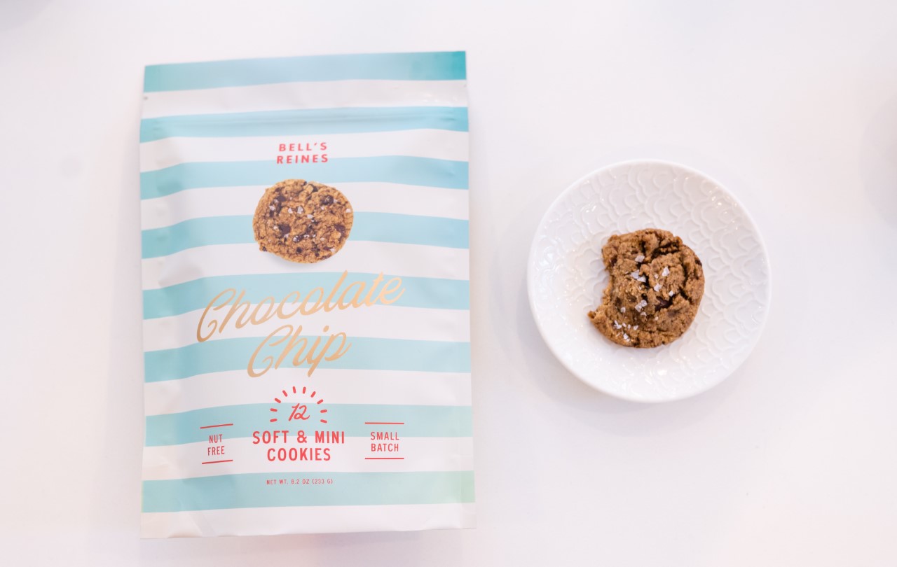 Our chocolate chip cookie with packaging