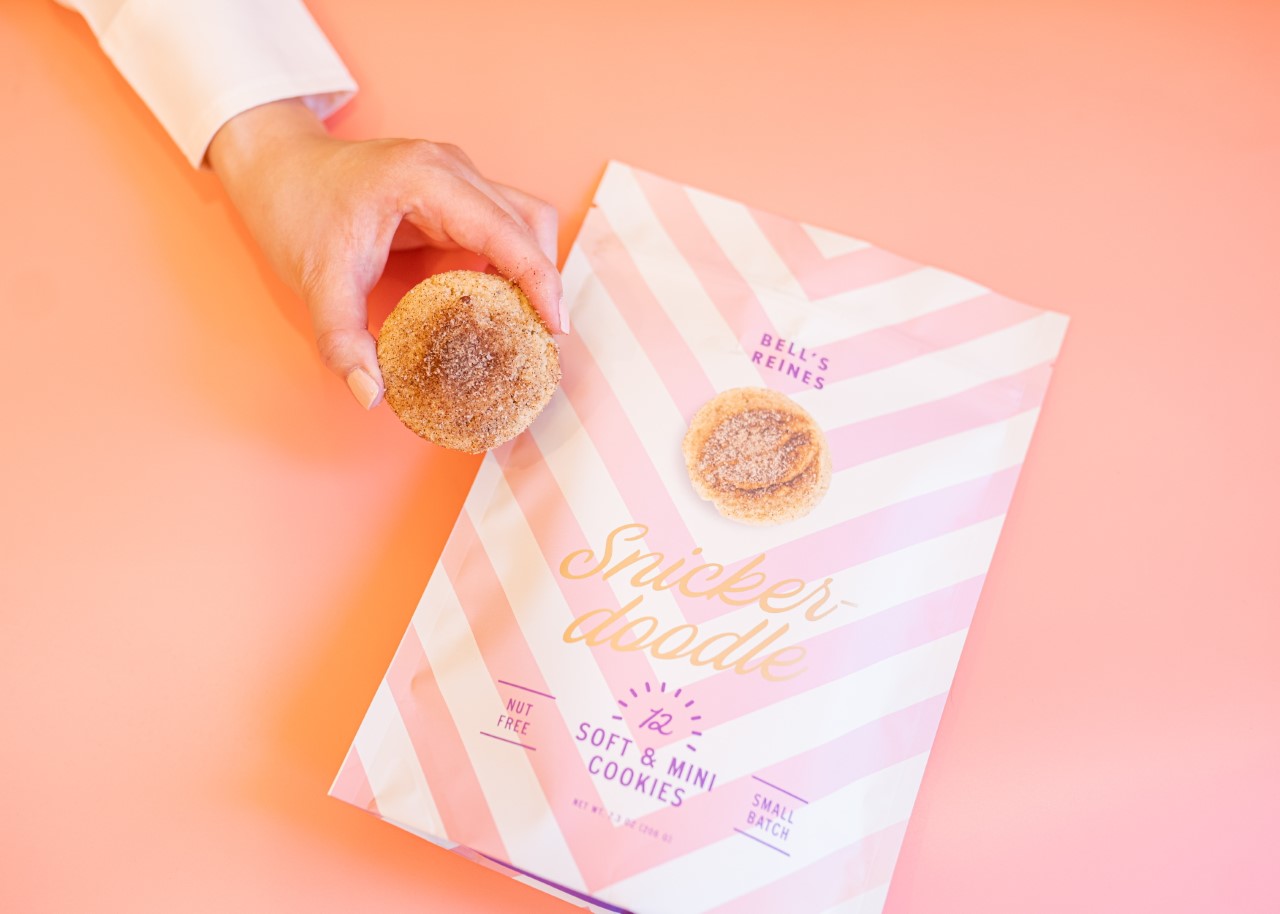 Our snickerdoodle cookie with packaging